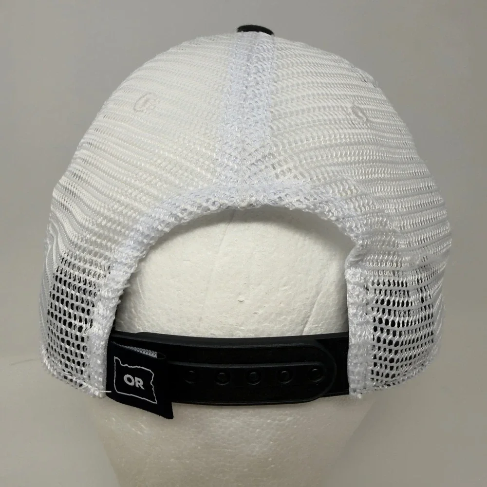 Captivating Oregon OR State Bird Outline Trucker Hat Black White Mesh Snapback‎